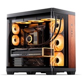 Корпус JONSBO TK-4 Wood, TG (aquarium), 6x140mm ARGB Fan, 2x92mm ARGB Fan, mini-ITX, mATX, ATX, черный