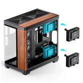 Корпус JONSBO TK-4 Wood, TG (aquarium), 6x140mm ARGB Fan, 2x92mm ARGB Fan, mini-ITX, mATX, ATX, черный