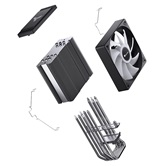 Кулер JONSBO CR-1000 MAX V2 Color LGA1851/1700/1200/115X/AM5/AM4 (24шт/кор, TDP 230W, PWM, 120mm Dynamic Multi-Color LED Fan, 6 тепловых трубок, черный, 4-pin) Retail