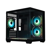 Корпус XASTRA QW400M 5ARGB-C6-AC Black mATX/Aquarium/Screewless/5x120mm ARGB PWM FM fans/Argb+PWM HUB 6port/Type-C+USB3.0 (1 USB3.0 кабель)/ QW400M-5FM12A-C6-AC