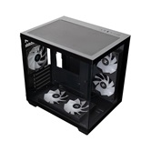 Корпус XASTRA QW400M 5ARGB-FC-C6-AC Black mATX/Aquarium/Screewless/1x120mm+2x240 ARGB PWM FC fans/Argb+PWM HUB 6port/Type-C+USB3.0 (1 USB3.0 кабель)/ QW400M-2FA24A-1FC12A-C6-AC