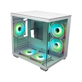 Корпус XASTRA QW400M 5ARGB-C6-AC White mATX/Aquarium/Screewless/5x120mm ARGB PWM FM fans/Argb+PWM HUB 6port/Type-C+USB3.0 (1 USB3.0 кабель)/ QW400M-5FM12A-C6-AC-WH