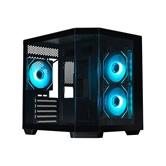 Корпус XASTRA QT400M 3ARGB-C6-AC Black mATX/Aquarium/Screewless/3x120mm ARGB PWM FM fans/Argb+PWM HUB 6port/Type-C+USB3.0 (1 USB3.0 кабель)/QT400M-3FM12A-C6-AC