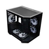 Корпус XASTRA QT400M 5ARGB-FC-C6-AC Black mATX/Aquarium/Screewless/1x120mm+2x240 ARGB PWM FC fans/Argb+PWM HUB 6port/Type-C+USB3.0 (1 USB3.0 кабель)/ QT400M-2FA24A-1FC12A-C6-AC