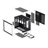 Корпус XASTRA QR500M 6ARGB-FC-C6-UC Black mATX/Aquarium/ 2 Curve Glass /1x360mm+1x240mm+1x120mm ARGB PWM FM fans/ Argb+PWM HUB 6port /Type-C/ QR500M-1FA36A-1FA24A-1FC12A-C6-UC